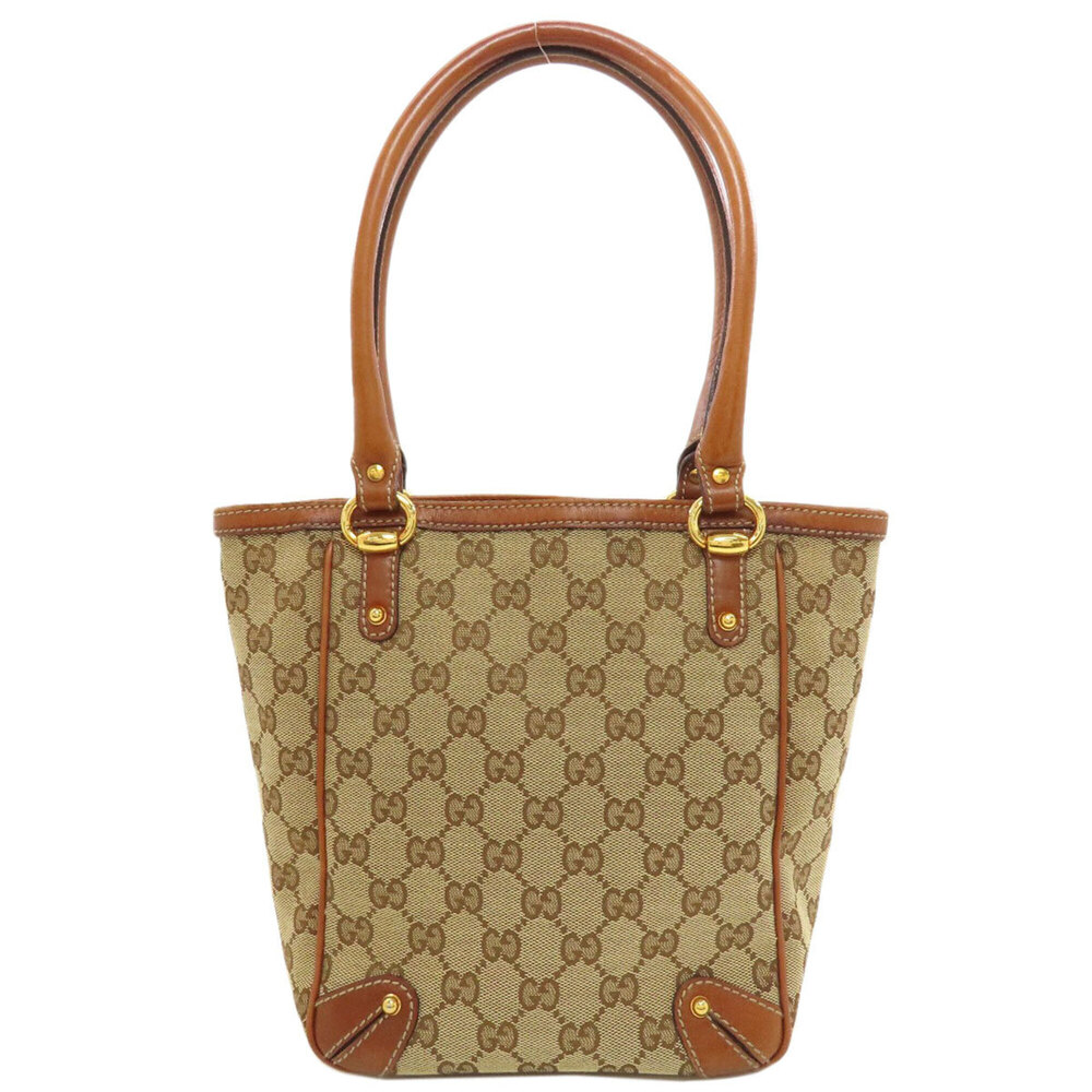 Gucci 161129 GG Pattern Tote Bag Canvas Leather Women's GUCCI